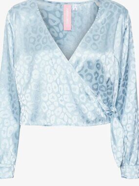 SOMETHINGNEW SNMIA SHORT TIE TOP - Bluse - blue topaz size L
